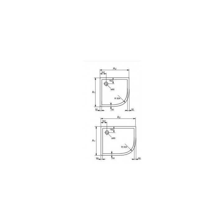 Brodzik Huppe Purano półokrągły 1000x900 mm- sanitbuy.pl