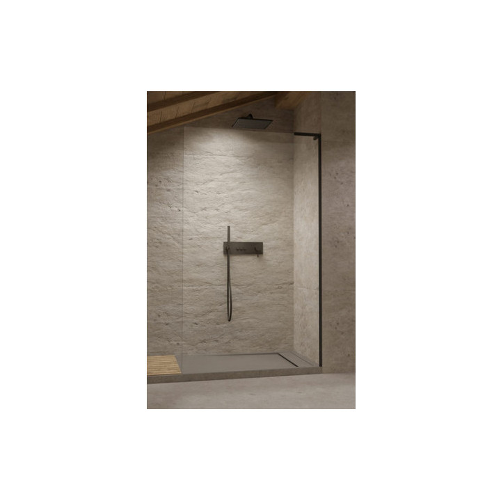 Parawan nawannowy Radaway Modo SL Black PNJ II 70 prawy, szkło przejrzyste, profil czarny