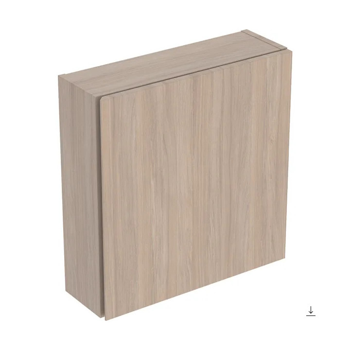 Szafka górna kwadratowa z jednymi drzwiami, Geberit iCon, dąb/melaminowa struktura drewna 