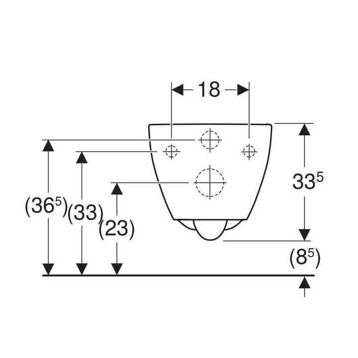 Miska ustępowa Geberit Acanto wisząca 51x35 cm, ukryte mocowania, Rimfree - biała