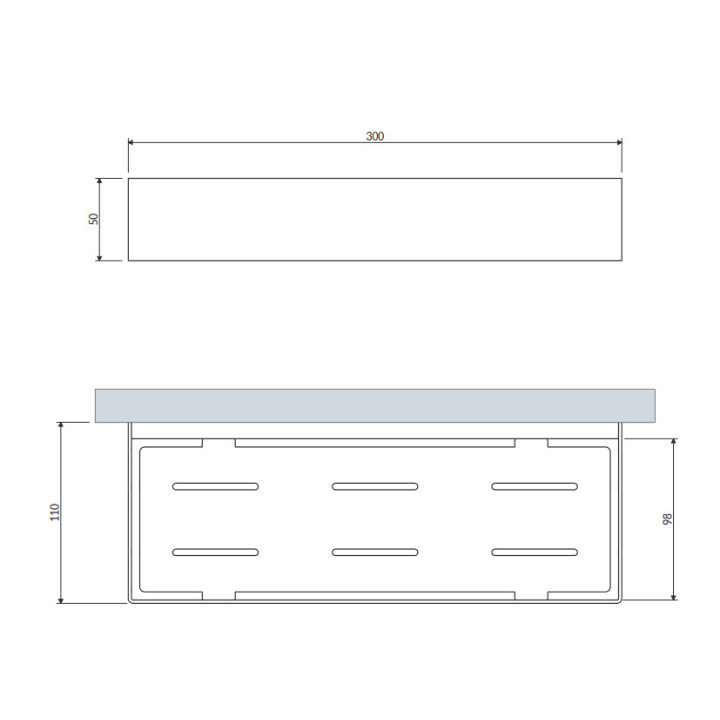 Koszyk prysznicowy narożny 18x18x4cm, Omnires UNI , chrom