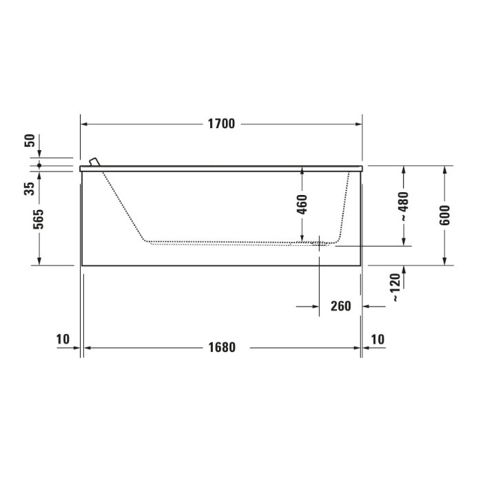 Wanna Duravit Starck prostokątna do zabudowy 170x80 cm- sanitbuy.pl