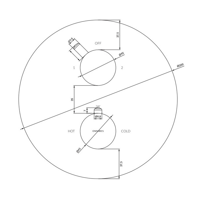 Termostatyczna bateria prysznicowo-wannowa Omnires Y, podtynkowa, element natynkowy, chrom