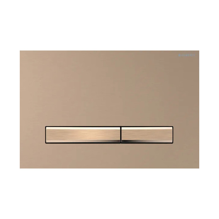 Przycisk uruchamiający Geberit Sigma21, spłukiwanie dwudzielne, szkło, biały/czerwone złoto