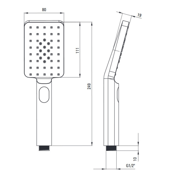 Zestaw prysznicowy podtynkowy, Deante Jasmin, chrom