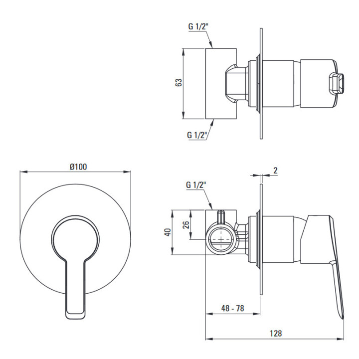 Zestaw prysznicowy podtynkowy, Deante Arnika, złoto 