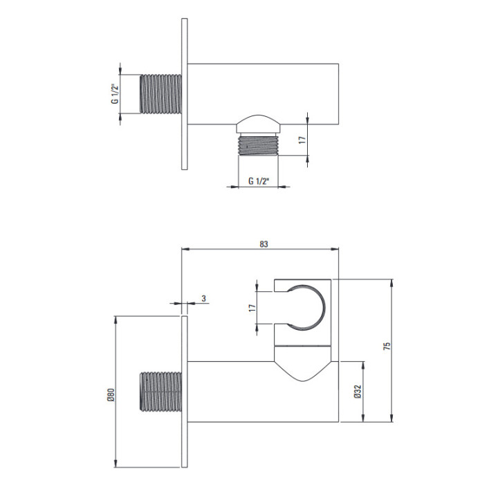 Zestaw prysznicowy podtynkowy, Deante Temisto, nero