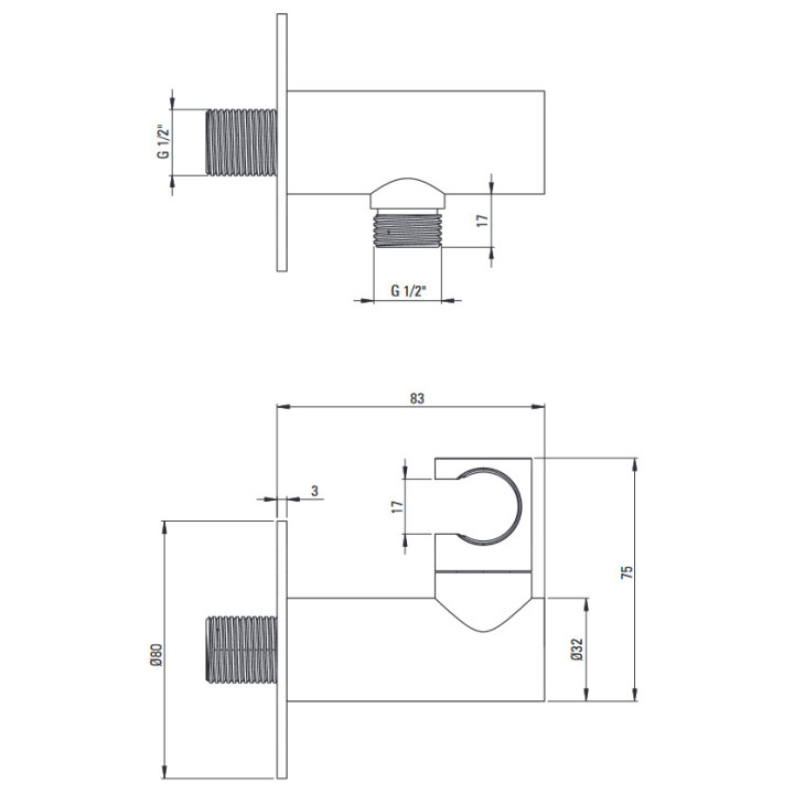 Zestaw prysznicowy podtynkowy, Deante Temisto, nero