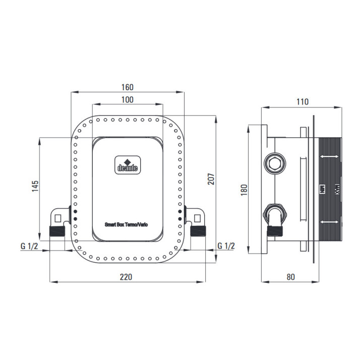 Zestaw prysznicowy podtynkowy z główką prysznicową, Deante Silia, złoto szczotkowane