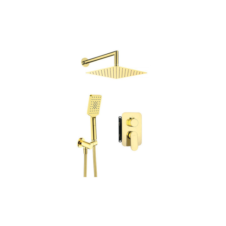 Zestaw prysznicowy podtynkowy z główką prysznicową, Deante Silia, złoto szczotkowane