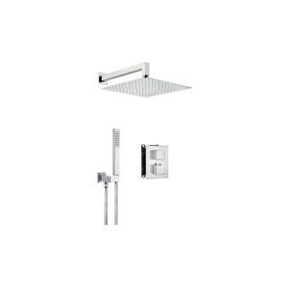Zestaw prysznicowy podtynkowy z BOXem mieszaczowym i głowicą natryskową, Deante Silia, alabaster