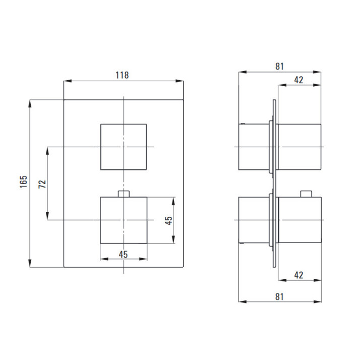 Zestaw prysznicowy podtynkowy z BOXem mieszaczowym i głowicą natryskową, Deante Silia, alabaster