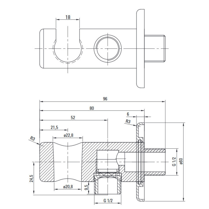 Zestaw prysznicowy podtynkowy z BOXem termostatycznym, Deante Box, bianco