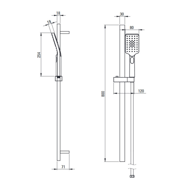 Bateria umywalkowa Deante Alpinia podtynkowa - chrom