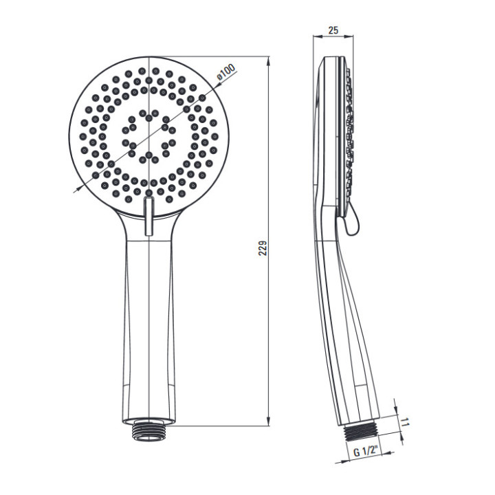 Zestaw prysznicowy 3-funkcyjny z drążkiem Deante Alpinia, złoty