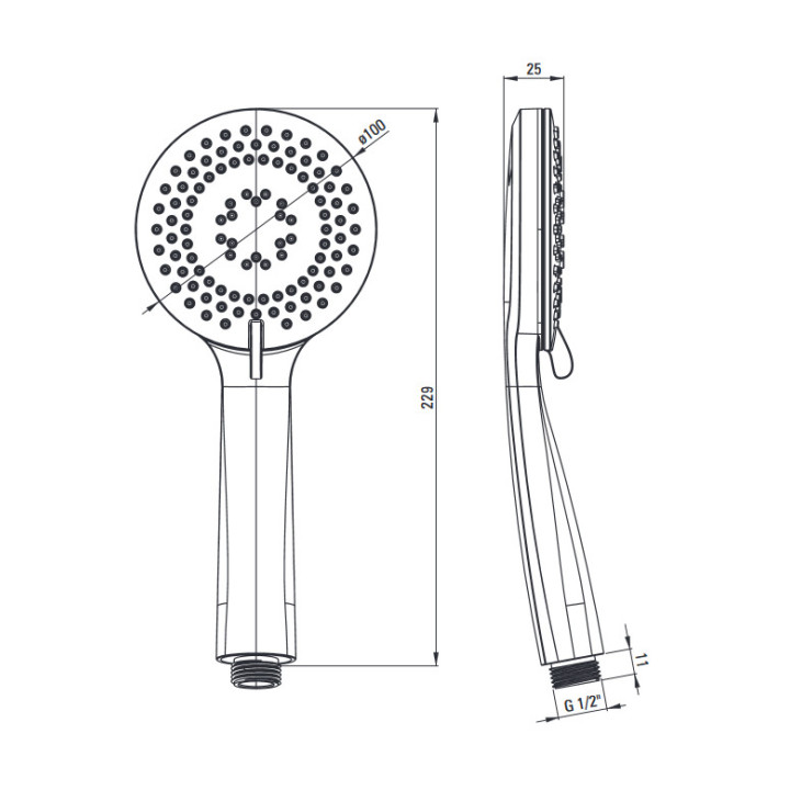Zestaw prysznicowy 3-funkcyjny z drążkiem, przyłącze podtynkowe, Deante Arnika, nero