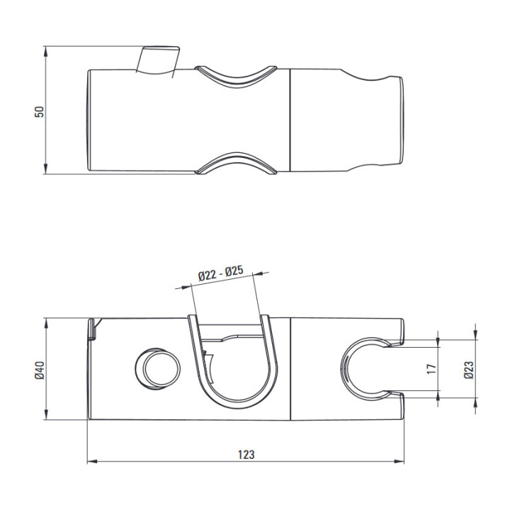 Uchwyt słuchawki prysznicowej na drążek, Deante Easy-fix, chrom