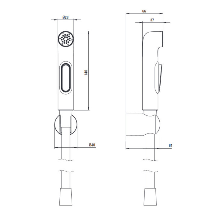 Zestaw bidetta punktowy , Deante Bidetta, chrom