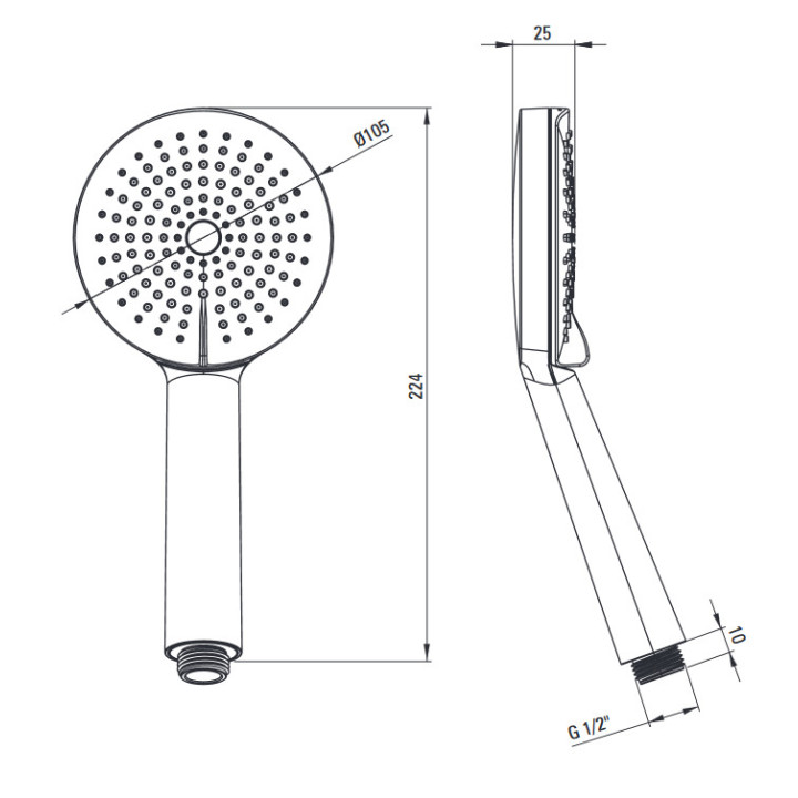 Słuchawka prysznicowa 4-funkcyjna , Deante Anemon, nero