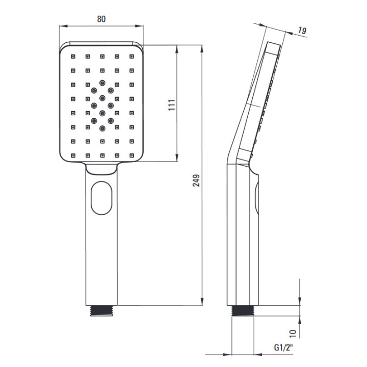Słuchawka prysznicowa 5-funkcyjna , Deante Round, chrom