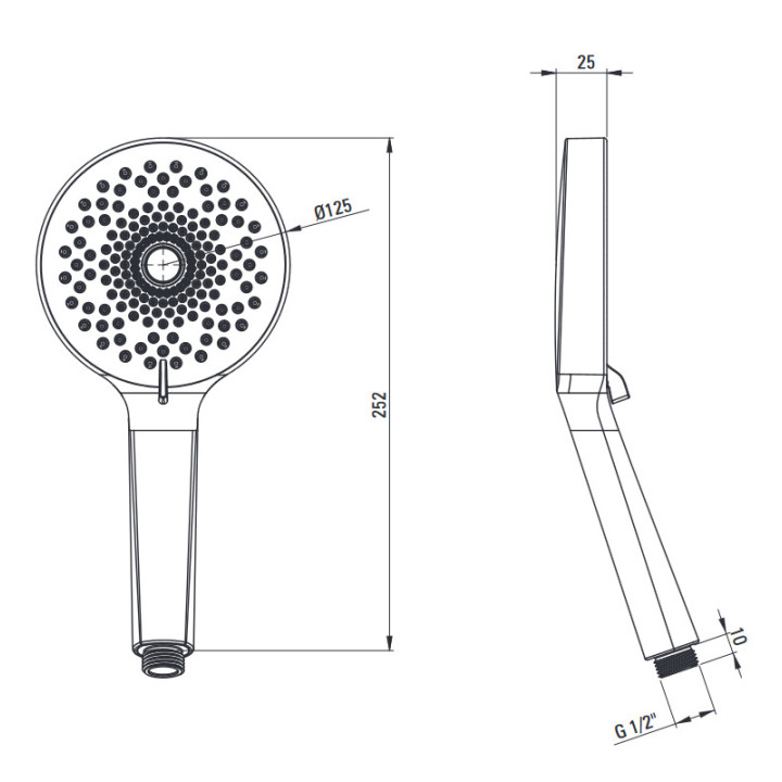 Słuchawka prysznicowa 3-funkcyjna , Deante Alpinia, chrom