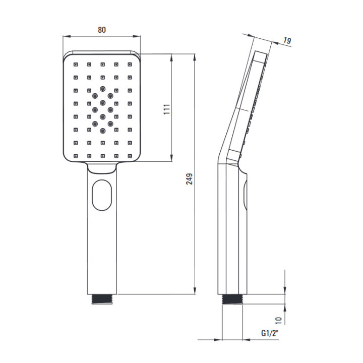 Słuchawka prysznicowa 3-funkcyjna , Deante Alpinia, nero