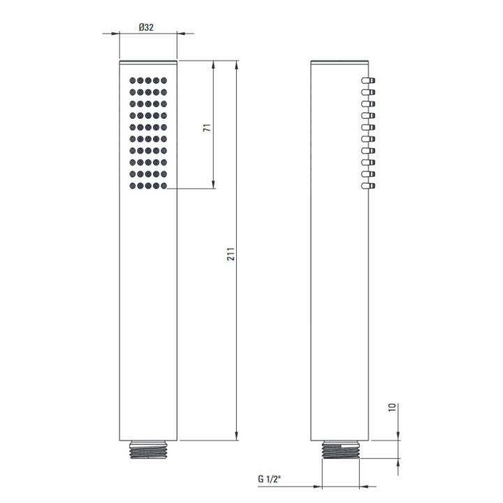 Słuchawka prysznicowa 1-funkcyjna , Deante Silia, stal szczotkowana