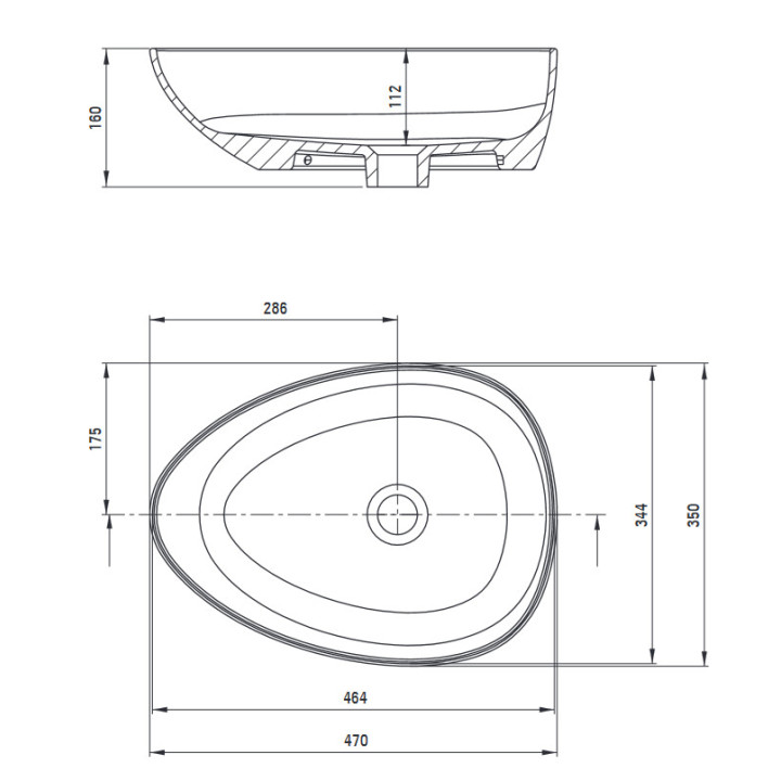 Umywalka ceramiczna nablatowa, Deante Alpinia, biała