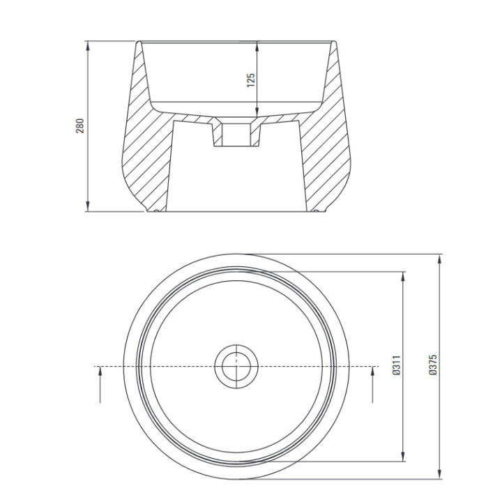 Umywalka ceramiczna nablatowa, Deante Alpinia, biała