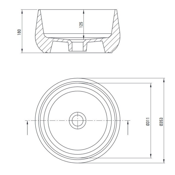 Umywalka ceramiczna nablatowa, Deante Arnika, biała