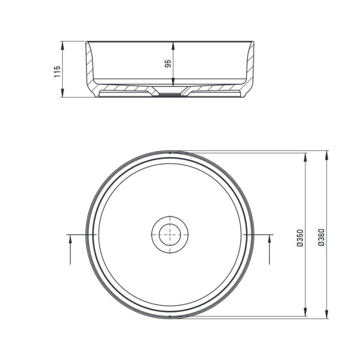 Umywalka ceramiczna nablatowa, Deante Round, biała