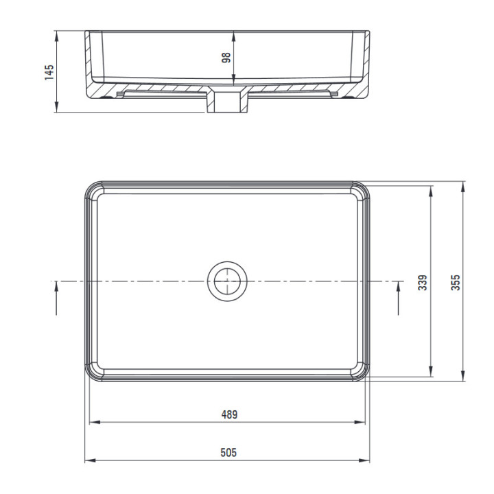 Umywalka ceramiczna nablatowa , Deante Square, biała