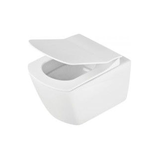 Miska WC wisząca bezkołnierzowa, Deante Anemon, biała