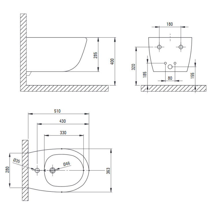 Miska Wc z deską bezkołnierzową, Deante Round, biała