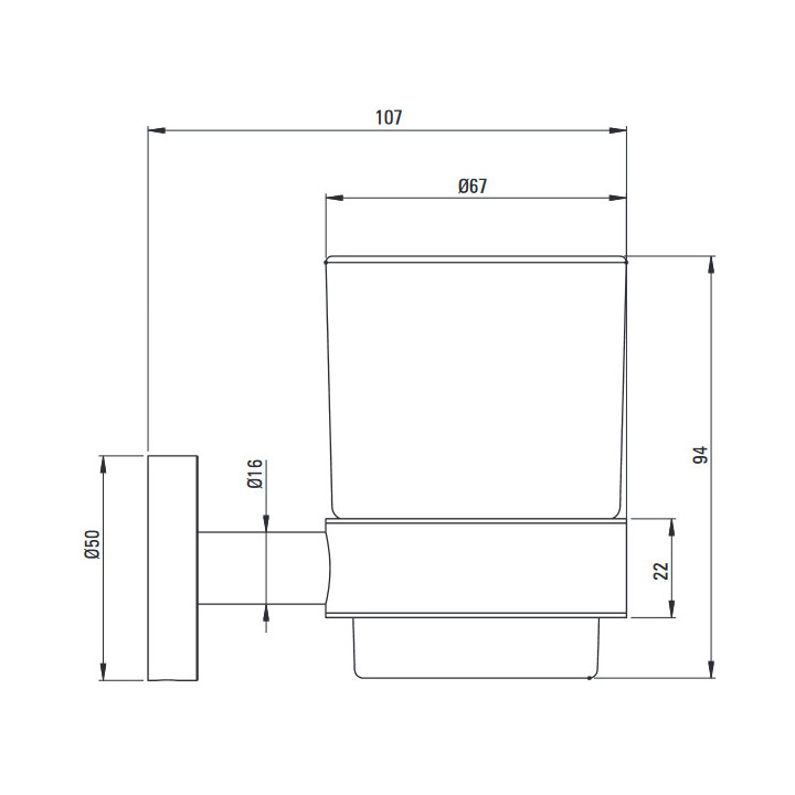 Szczotka WC wisząca, Deante Jasmin, chrom