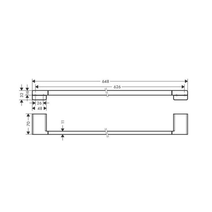 Wieszak podwójny Hansgrohe AddStoris, ścienny, Brąz Szczotkowany