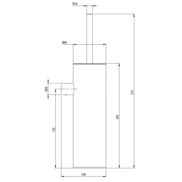 Szczotka WC wolnostojąca , Deante Round , chrom