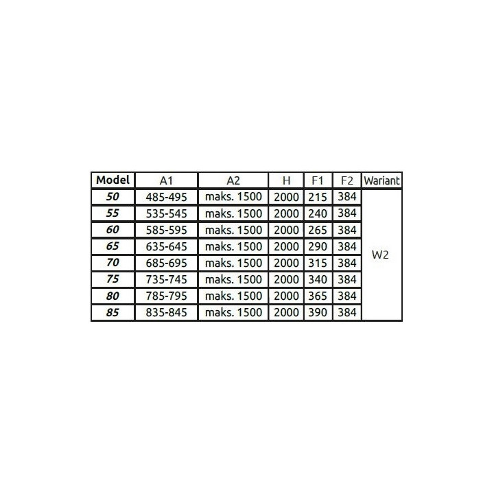 Kabina prysznicowa Walk-In Radaway Modo New Black II Factory 50, szkło przejrzyste, wys. 200cm, profil czarny- sanitbuy.pl