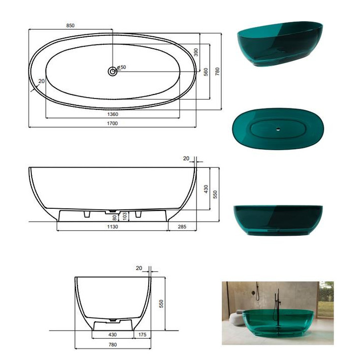 PYTAJ O RABAT ! Wanna narożna Besco Mia 130x130cm biała