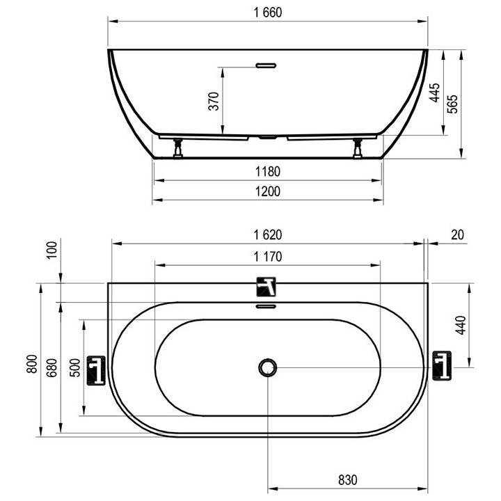 Wanna Ravak Freedom O wolno stojąca 169x80 cm