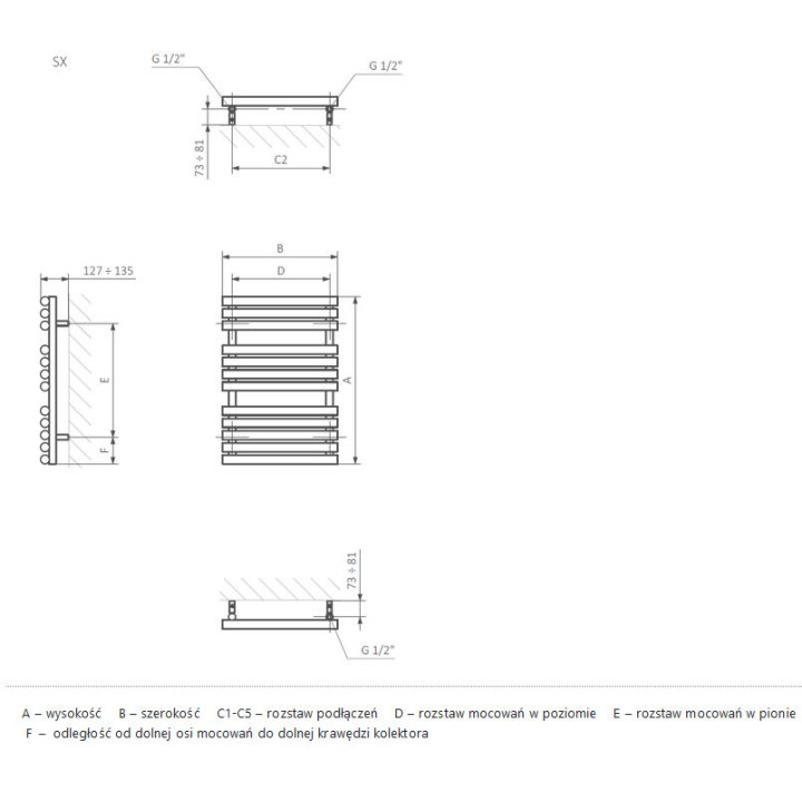 Grzejnik Terma Rolo Room 120x15 cm - kolor
