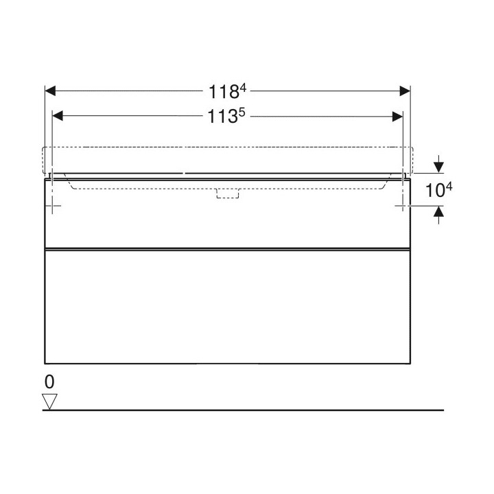 Szafka wisząca podumywalkowa Geberit Smyle Square 73,4 cm, z dwoma szufladami - grey sand