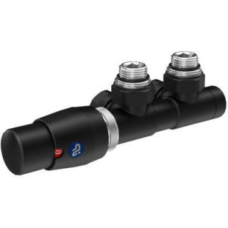 Zestaw termostatyczny Instal Projekt zespolony Dual Z15, prawy, kątowy (do instalacji cu) - czarny mat