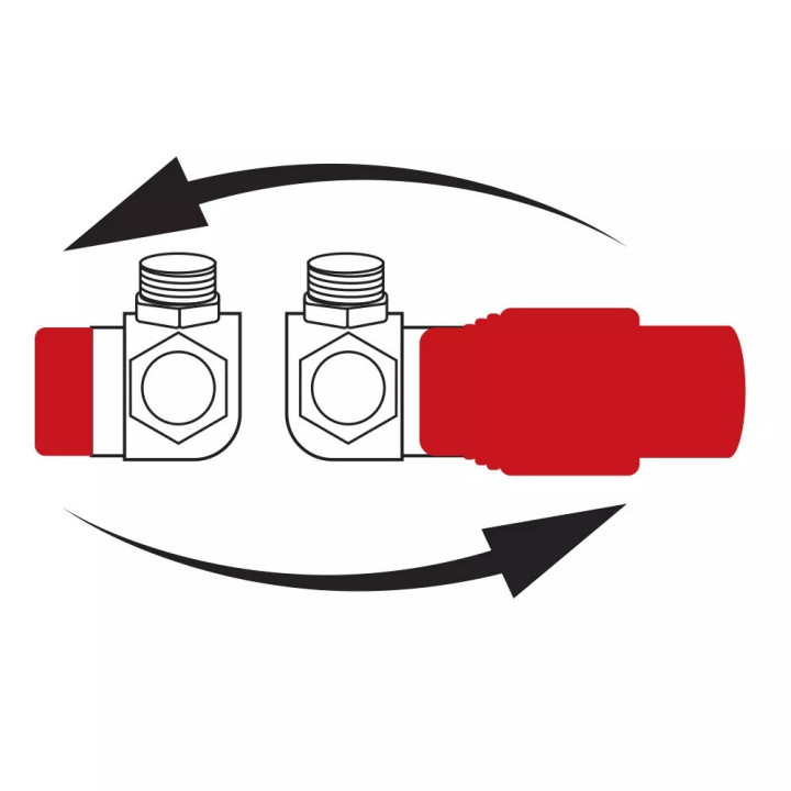 Dekoracyjny zestaw zaworowy termostatyczny Ferro osiowy, kątowy - chrom