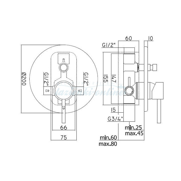 PYTAJ O RABAT ! Zestaw natryskowy z baterią podtynkową Paffoni Stick 2-odbiorniki