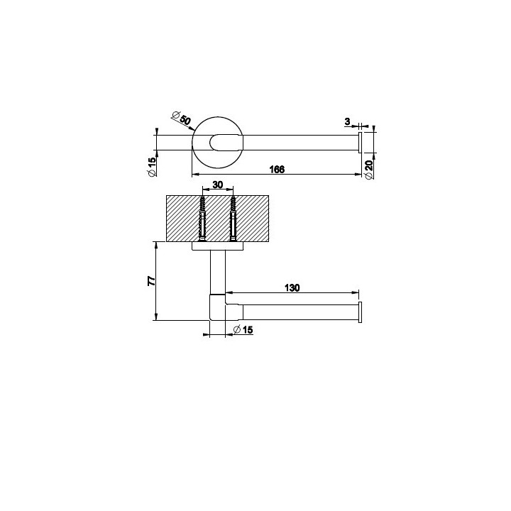 Szczotka wc Gessi Ingranaggio, ścienna, z czarną ceramiką - Black Metal Brushed PVD