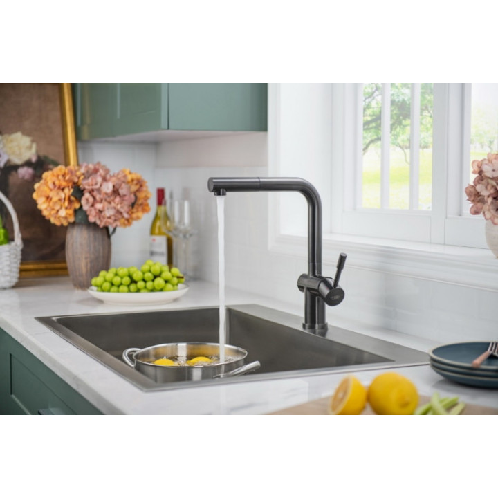 Bateria kuchenna Bergen Inox, czarny mat