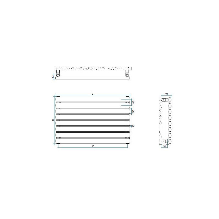 Grzejnik Irsap Piano Poziomy 168,8x52 cm - biały