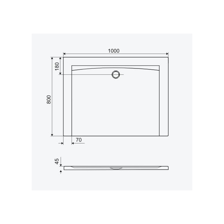 Brodzik prostokątny 90x80cm, niski, Excellent Forma, biały