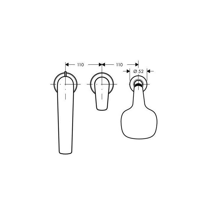 Bateria wannowa 3-otworowa Hansgrohe Talis S chrom, montażna brzegu wanny- sanitbuy.pl